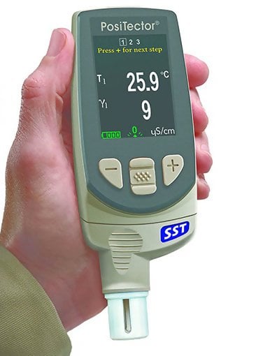 DeFelsko SSTKITL3 PosiTector SST Soluble Salt Tester Latex Patch Advanced Kit with PosiTector Advanced Gage Body, PosiTector SST Probe, Latex Adhesive Patch (25), Syringe and Needle (2), 250 ml DI Water, Cup (5), Hard-shell Carrying Case
