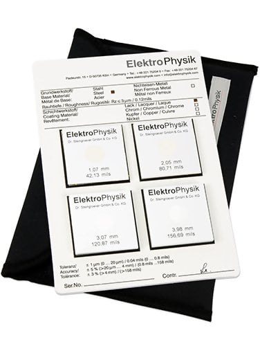 ElektroPhysik MikroTest-Standards Coated Metal Plates for Calibration of MikroTest Coating Thickness