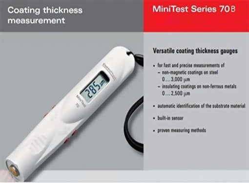 ElektroPhysik 80-125-0600 MiniTest 70B-FN Coating Thickness Gauge Ferrous & Non-Ferrous MIN/007017, 0-120 mils / 0-100 mils