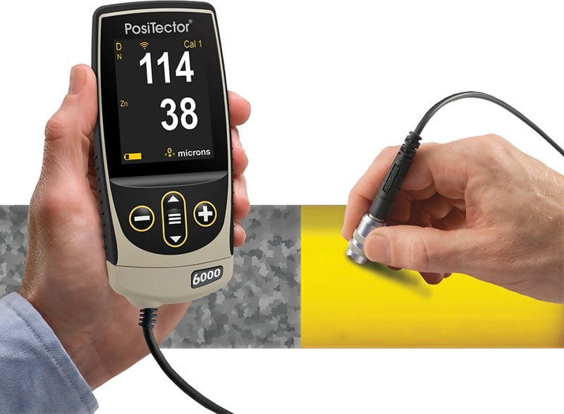 DeFelsko FNDS3-G PosiTector 6000 FNDS3 Coating Thickness Gauge with Advanced Body, Duplex Coatings Cabled Probe, Measures Coatings on All Metals, 0-60 mils