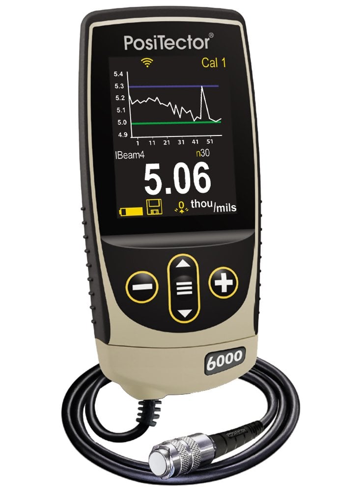 DeFelsko FXS3-G PosiTector 6000 FXS3 Xtreme Coating Thickness Gauge with Advanced Body, Xtreme High Temperature Cabled Probe, Measures Coatings on Ferrous Metals, 0-80 mils