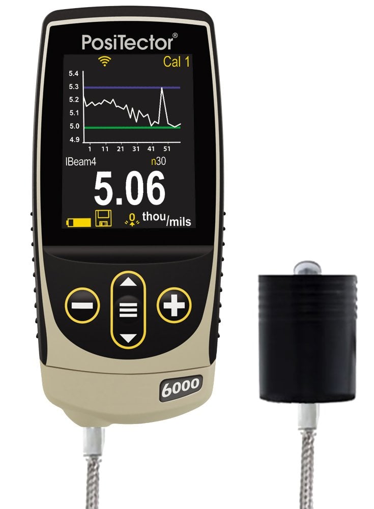 DeFelsko FLS3-G PosiTector 6000 FLS3 Coating Thickness Gauge with Advanced Body, High Range Cabled Probe, Measures Coatings on Ferrous Metals, 0-1.5 "
