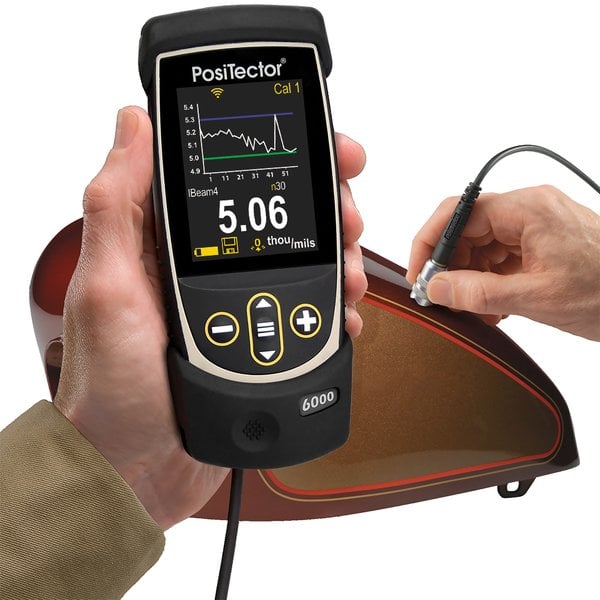 DeFelsko NAS3-G PosiTector 6000 NAS3 Coating Thickness Gauge with Advanced Body, Cabled Probe, Measures Coatings on Non-Ferrous Metals, 0-25 mils