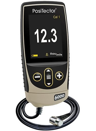 DeFelsko FRS1-G PosiTector 6000 FRS1 Coating Thickness Gauge with Standard Body, Cabled Right Angle Probe, Measures Coatings on Ferrous Metals, 0-60 mils