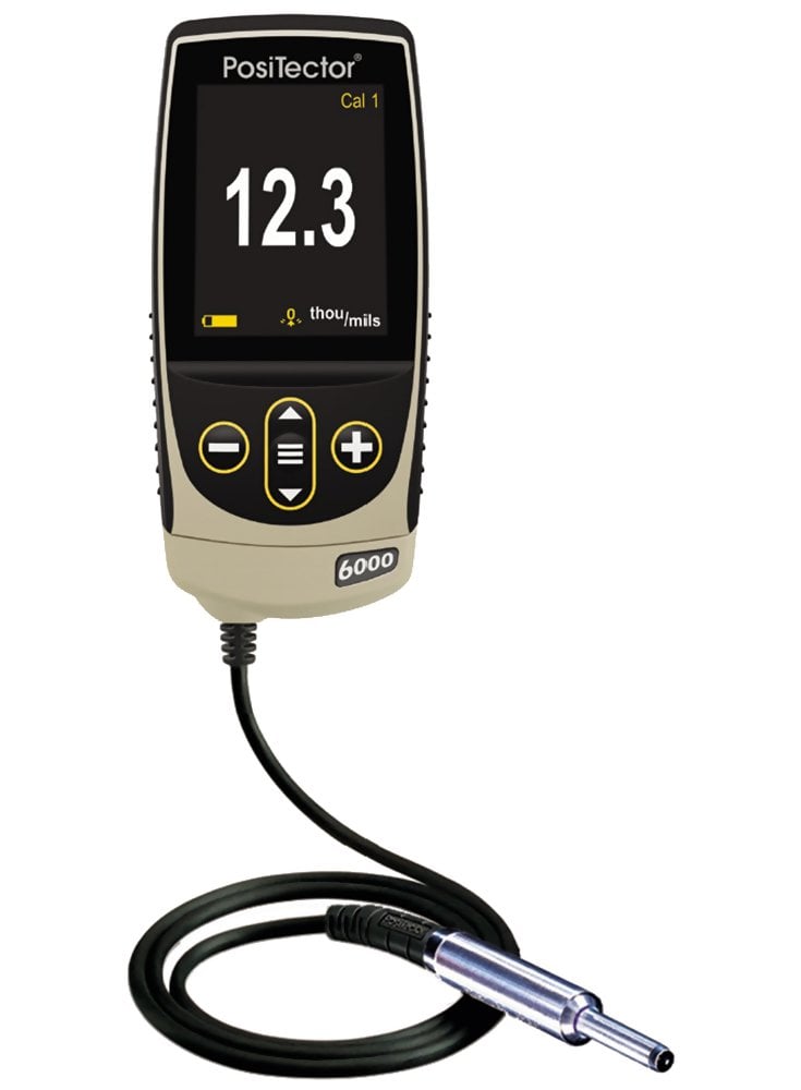 DeFelsko N0S1-G PosiTector 6000 N0S1 Coating Thickness Gauge with Standard Body, 0° Microprobe, Measures Coatings on Non-Ferrous Metals, 0 - 25 mils