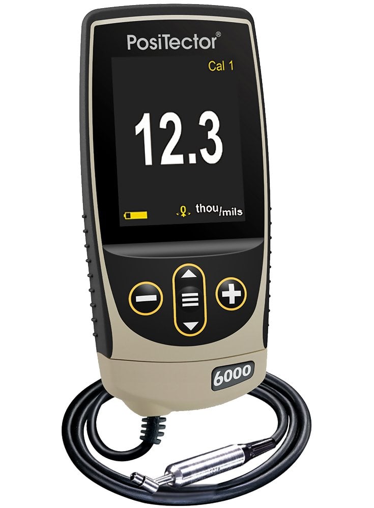 DeFelsko F45S1-G PosiTector 6000 F45S1 Coating Thickness Gauge with Standard Body, 45° Microprobe, Measures Coatings on Ferrous Metals, 0-45 mils
