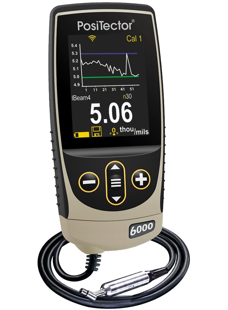 DeFelsko N45S3-G Positector 6000 N45S3 Coating Thickness Gauge with Advanced Body, 45° Microprobe, Measures Coatings on Non-Ferrous Metals, 0-25 mils