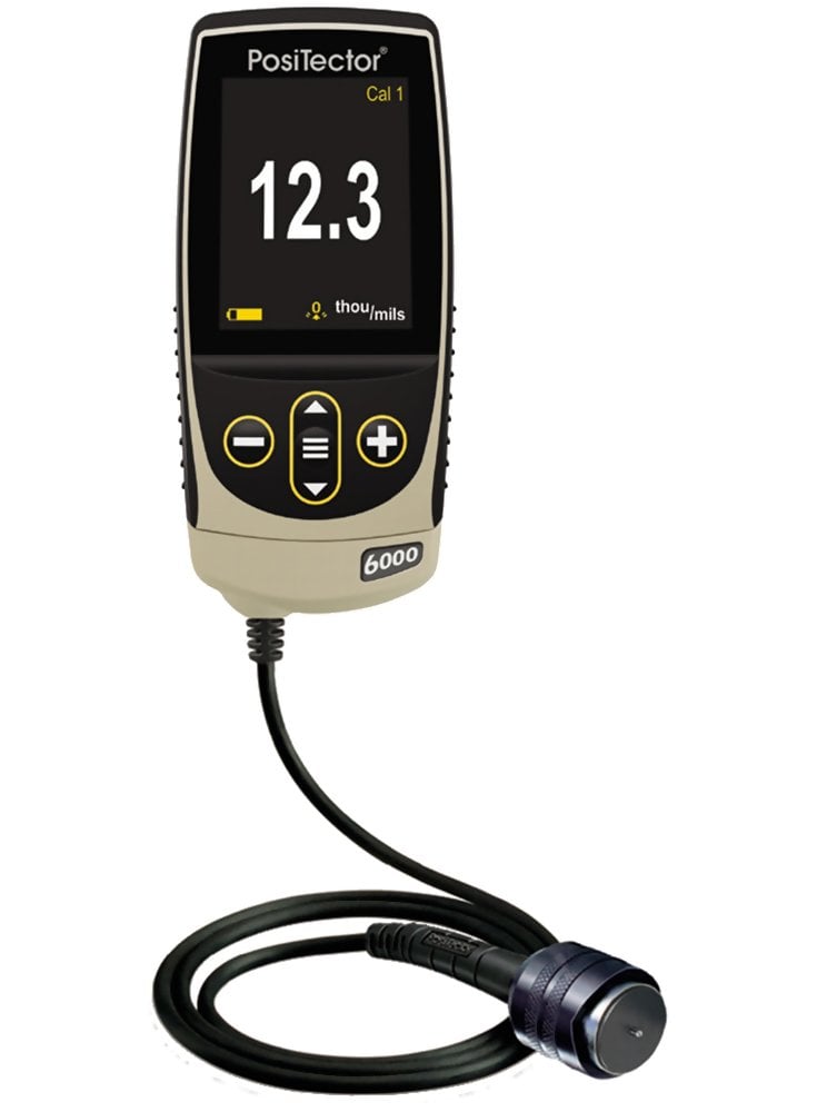 DeFelsko FKS1-G PosiTector 6000 FKS1 Coating Thickness Gauge with Standard Body, High Range Cabled Probe, Measures Coatings on Ferrous Metals, 0-500 mils