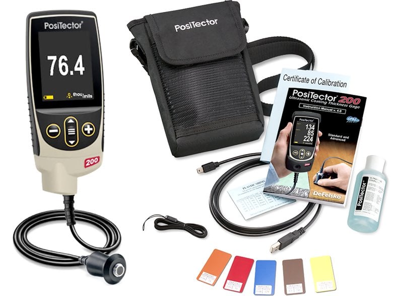 DeFelsko 200C1 Positector 200 C1 Standard Ultrasonic Coating Thickness Gages for Non-Metal Substrates, 2 - 150 mils