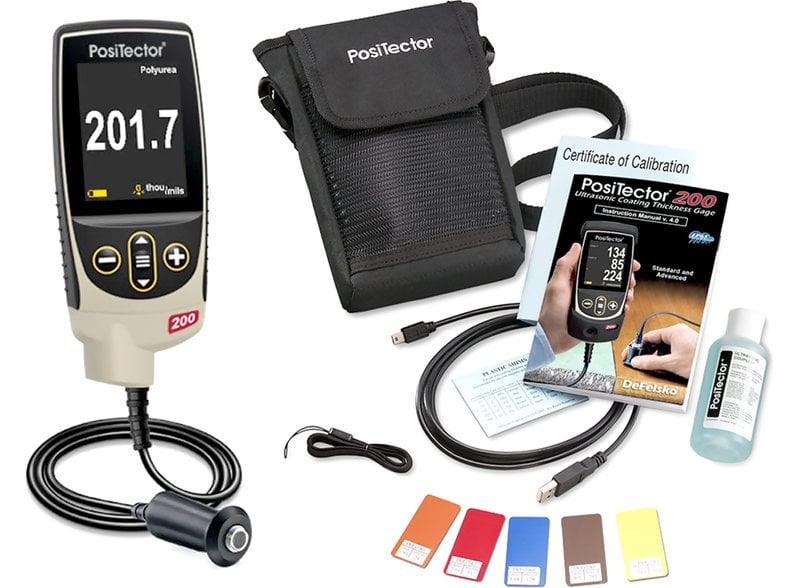 DeFelsko 200D3 Positector 200 D3 Advanced Ultrasonic Coating Thickness Gages for Metal Substrates, 2 - 300 mils