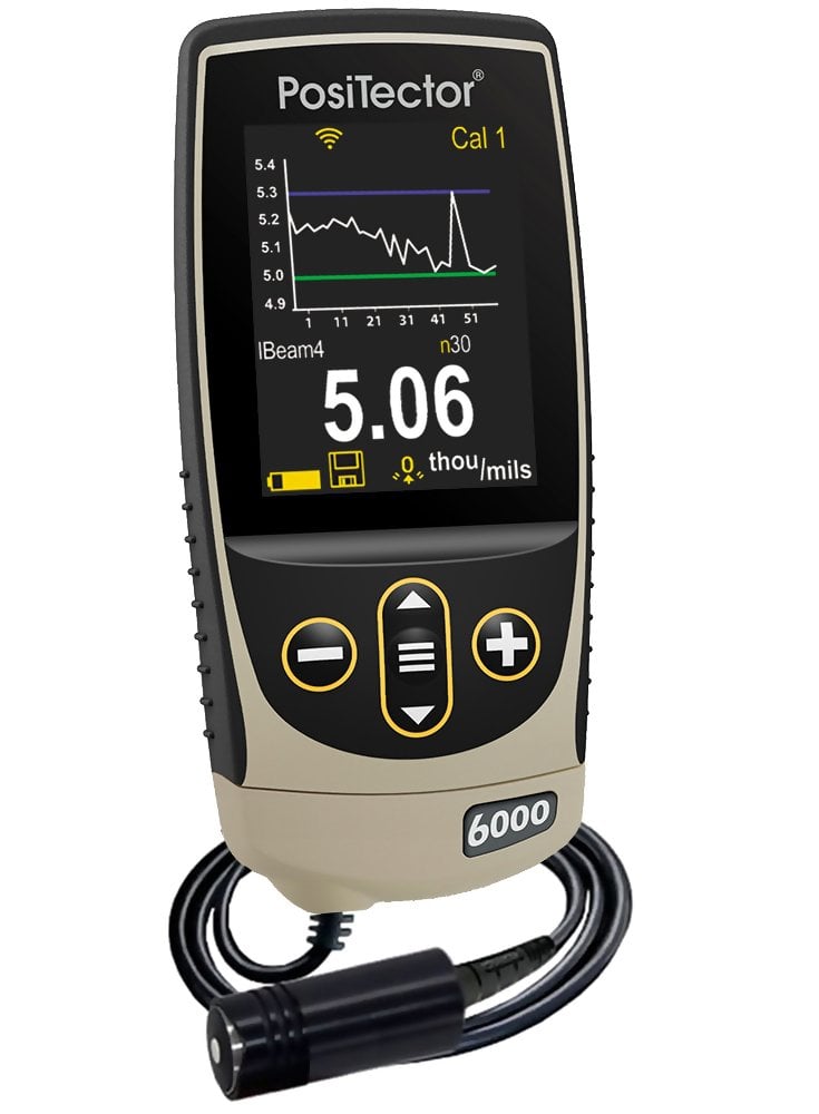 DeFelsko FJS3-G Positector 6000 FJS3 Coating Thickness Gauge with Advanced Body, Cabled Probe, Measures Coatings on Ferrous Metals, 0 - 1.0"