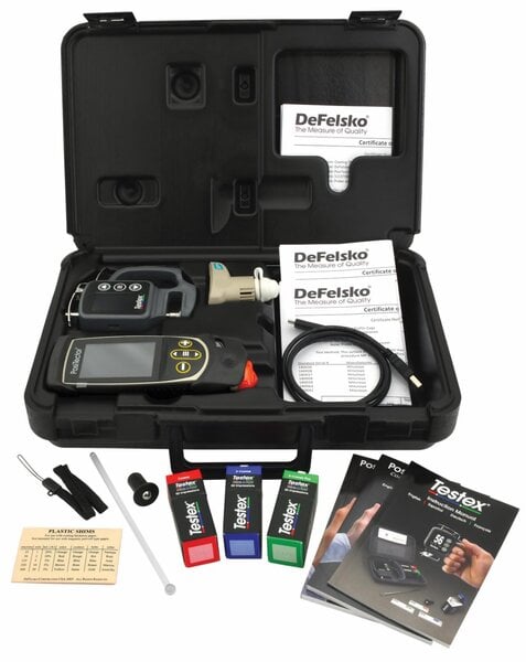 Defelsko KITF1RT PosiTector Inspection Kit with Standard Gauge Body, 6000-F Integral Ferrous Coating Thickness Probe, DPM Environmental Probe and Testex RTKIT Digital Micrometer Kit