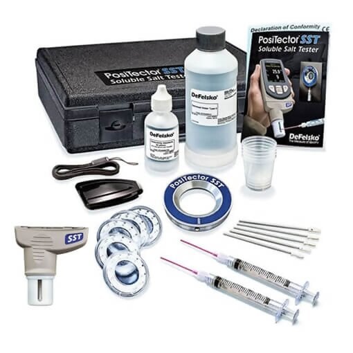 DeFelsko KITSSPFS1 PosiTector Standard Steel Structure Painting Inspection Kit with Advanced Gauge Body, Probes PRBFS, PRBDPM, Kit SSTKITP, Testex Digital Micrometer, DeFelsko VIS1 SSPC Standards, DeFelsko Certified 8-Sided WFT Gage