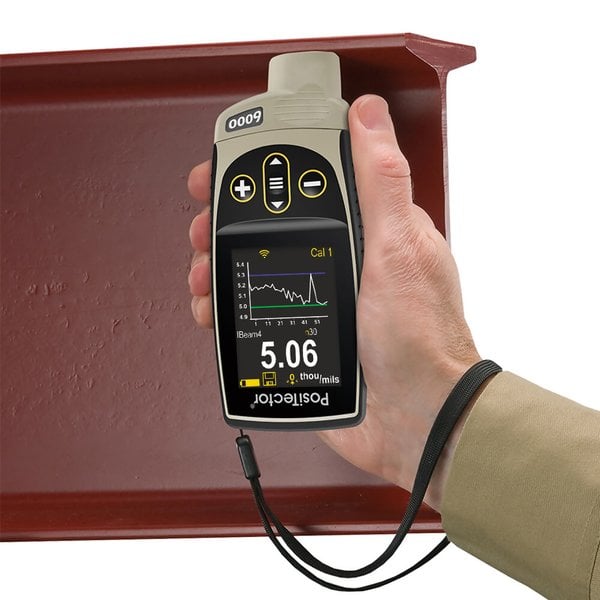 DeFelsko F3-G Positector 6000 F3 Coating Thickness Gauge with Advanced Body, Integral Probe, Measures Coatings on Ferrous Metals, 0-60 mils