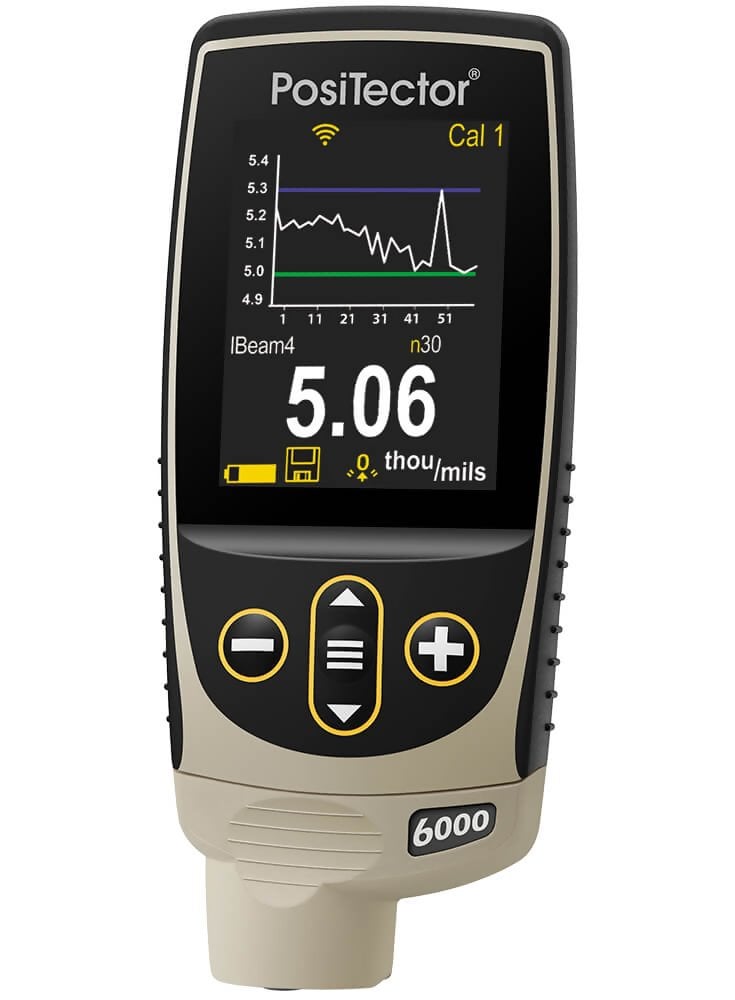 DeFelsko F3-G Positector 6000 F3 Coating Thickness Gauge with Advanced Body, Integral Probe, Measures Coatings on Ferrous Metals, 0-60 mils