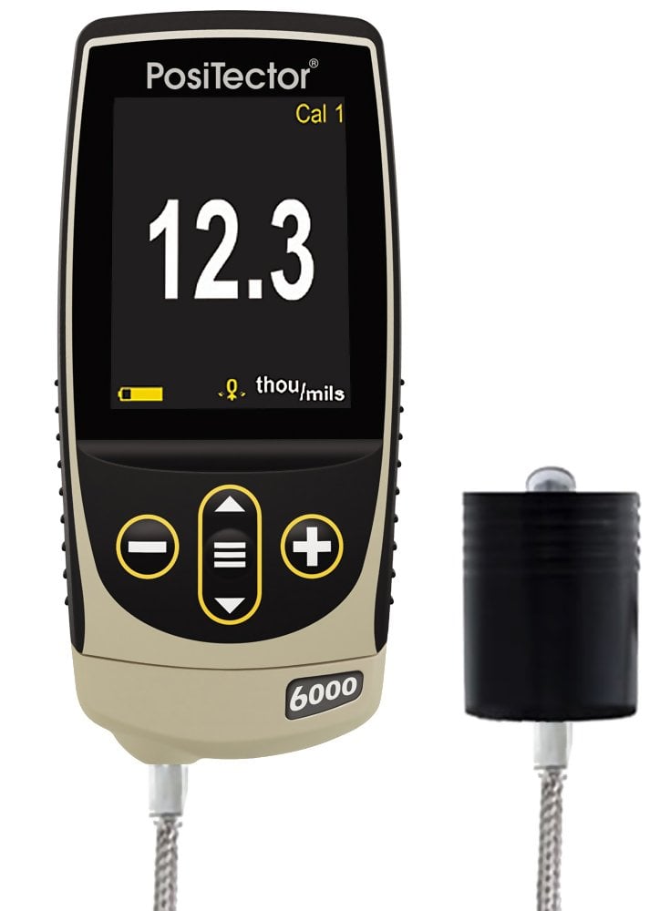 DeFelsko PosiTector 6000 FLS1-G Coating Thickness Gauge with Standard Body, High Range Cabled Probe, Measures Coatings on Ferrous Metals, 0-1.5 "