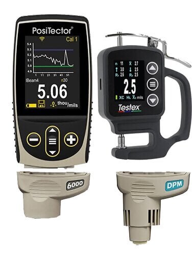 DeFelsko KITFN3RT PosiTector Kit de inspección con Cuerpo de medidor avanzado, Micrómetro digital Testex, y Sondas 6000-FN y DPM