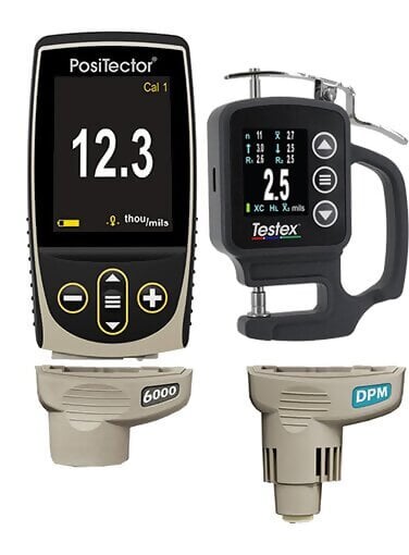 DeFelsko KITFT1RT PosiTector Kit de inspección con Cuerpo de medidor estándar, Micrómetro digital Testex, y Sondas 6000-FT y DPM